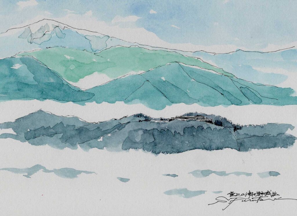 イラストでたどる石州街道「雲上の津和野城址」
